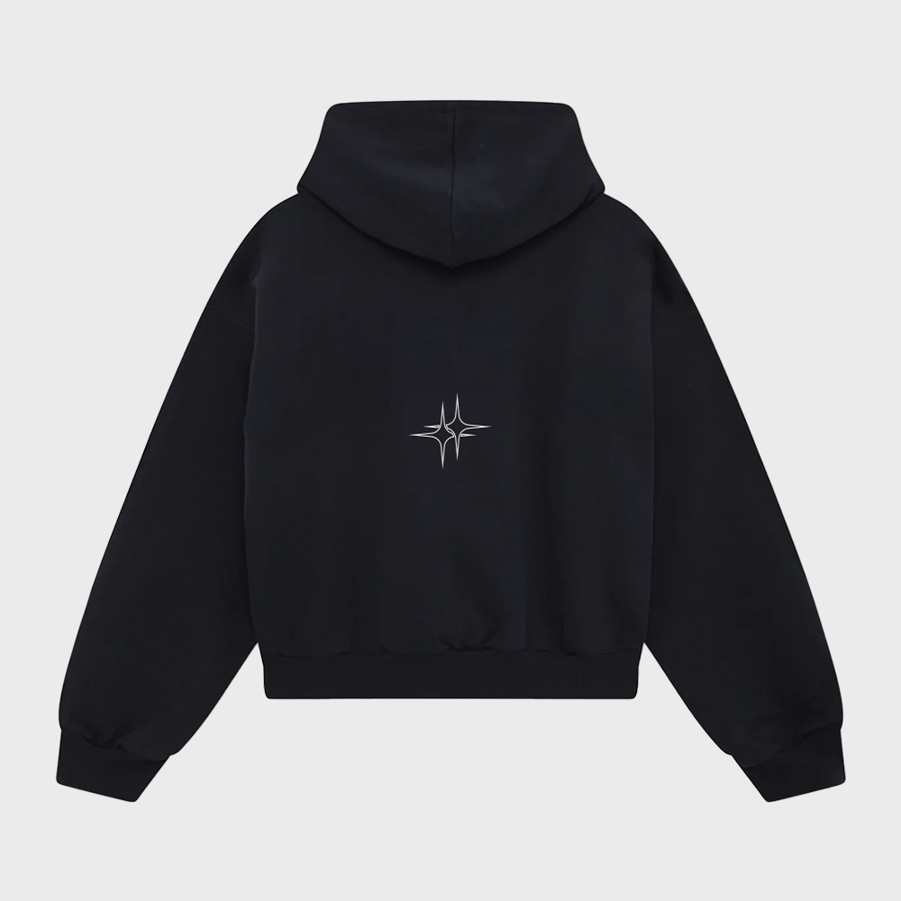 Boxy Black Hoodie