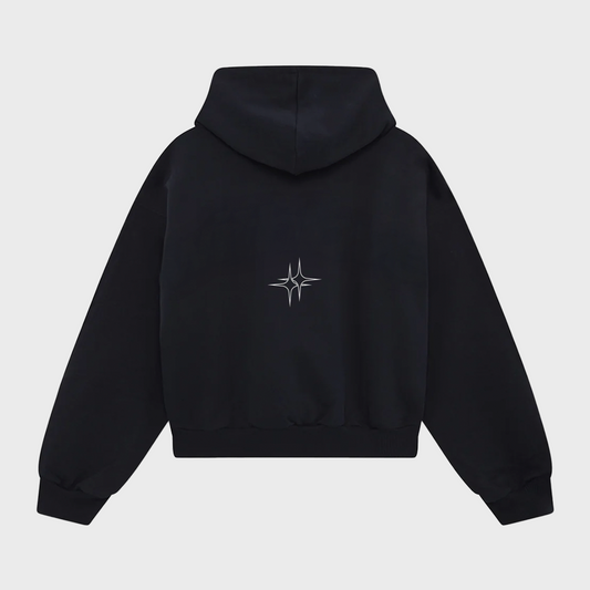 Boxy Black Hoodie